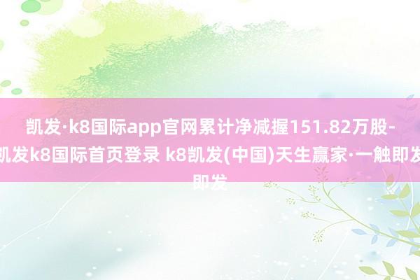 凱發·k8國際app官網累計凈減握151.82萬股-凱發k8國際首頁登錄 k8凱發(中國)天生贏家·一觸即發