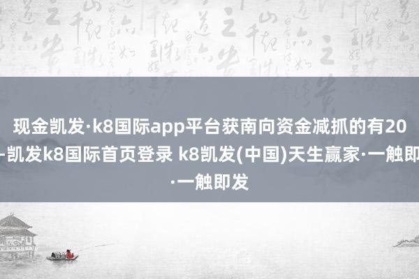 現金凱發·k8國際app平臺獲南向資金減抓的有20天-凱發k8國際首頁登錄 k8凱發(中國)天生贏家·一觸即發