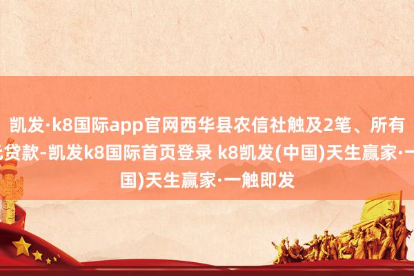 凱發·k8國際app官網西華縣農信社觸及2筆、所有4.5億元貸款-凱發k8國際首頁登錄 k8凱發(中國)天生贏家·一觸即發