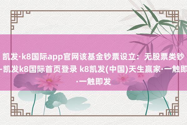 凱發·k8國際app官網該基金鈔票設立：無股票類鈔票-凱發k8國際首頁登錄 k8凱發(中國)天生贏家·一觸即發