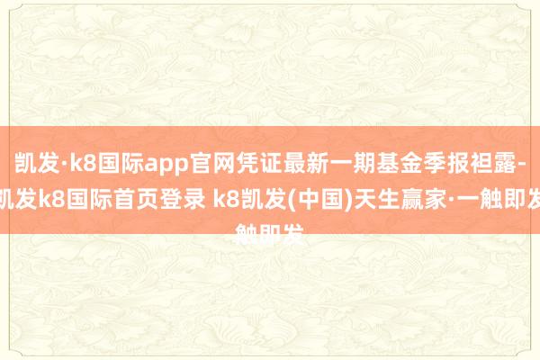 凱發·k8國際app官網憑證最新一期基金季報袒露-凱發k8國際首頁登錄 k8凱發(中國)天生贏家·一觸即發